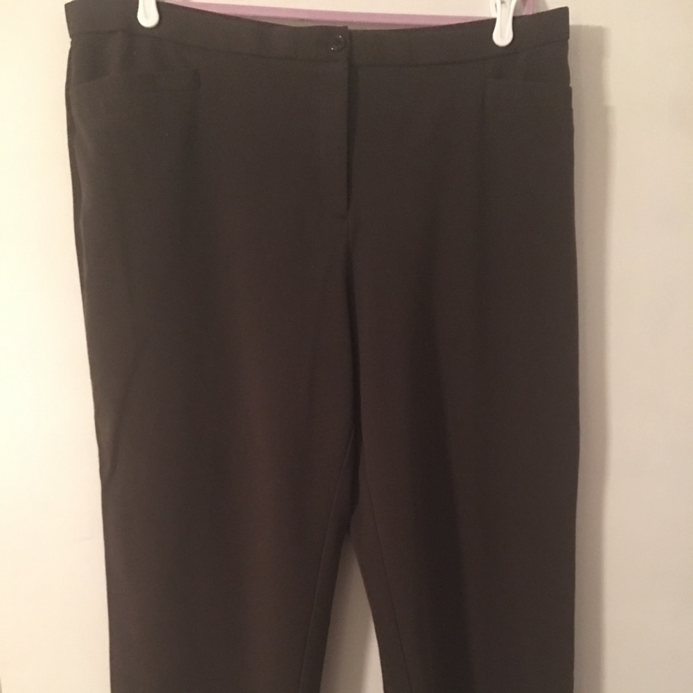 Dark Brown Roz&Ali Straight Leg Dress Pants